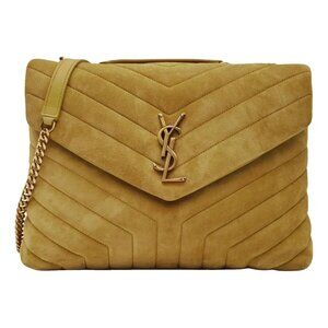 SAINT LAURENT MEDIUM LOULOU SUEDE SHOULDER BAG YSL